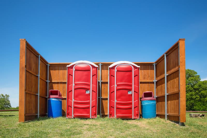 Short-term porta potty units staged for delivery in Sherwood, Arkansas